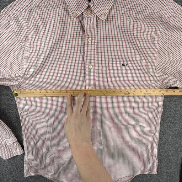 Vineyard Vines Cotton Button Up Red Blue Check Classic Fit Tucker Shirt Large - Picture 5 of 16